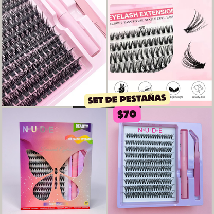 blister de pestañas de uno en uno con pegamento y pinza, codigo a27bis