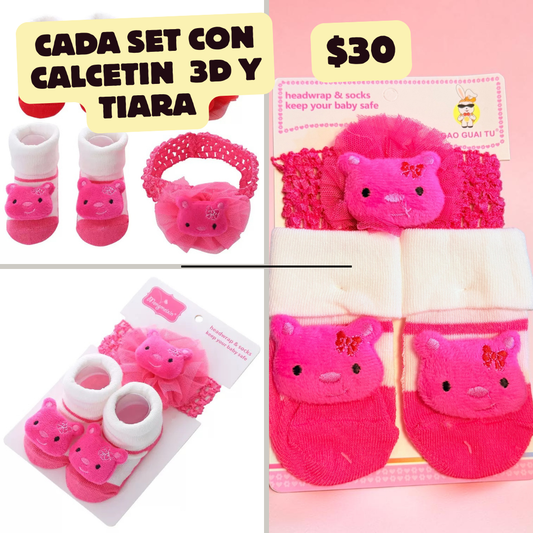ser de calcetines y tiara 3D,codigo a172bis