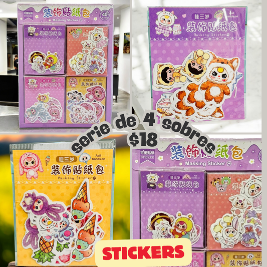 Sobres de sticker, serie de 4 sobres, codigo a65