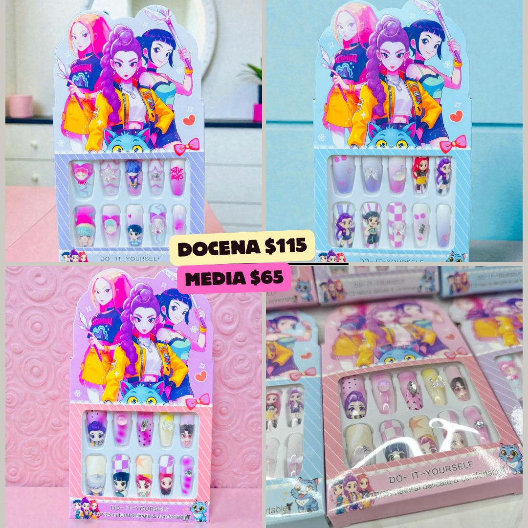 uñas k-pop. código a168